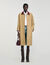 Langer Trenchcoat mit Lederkragen
