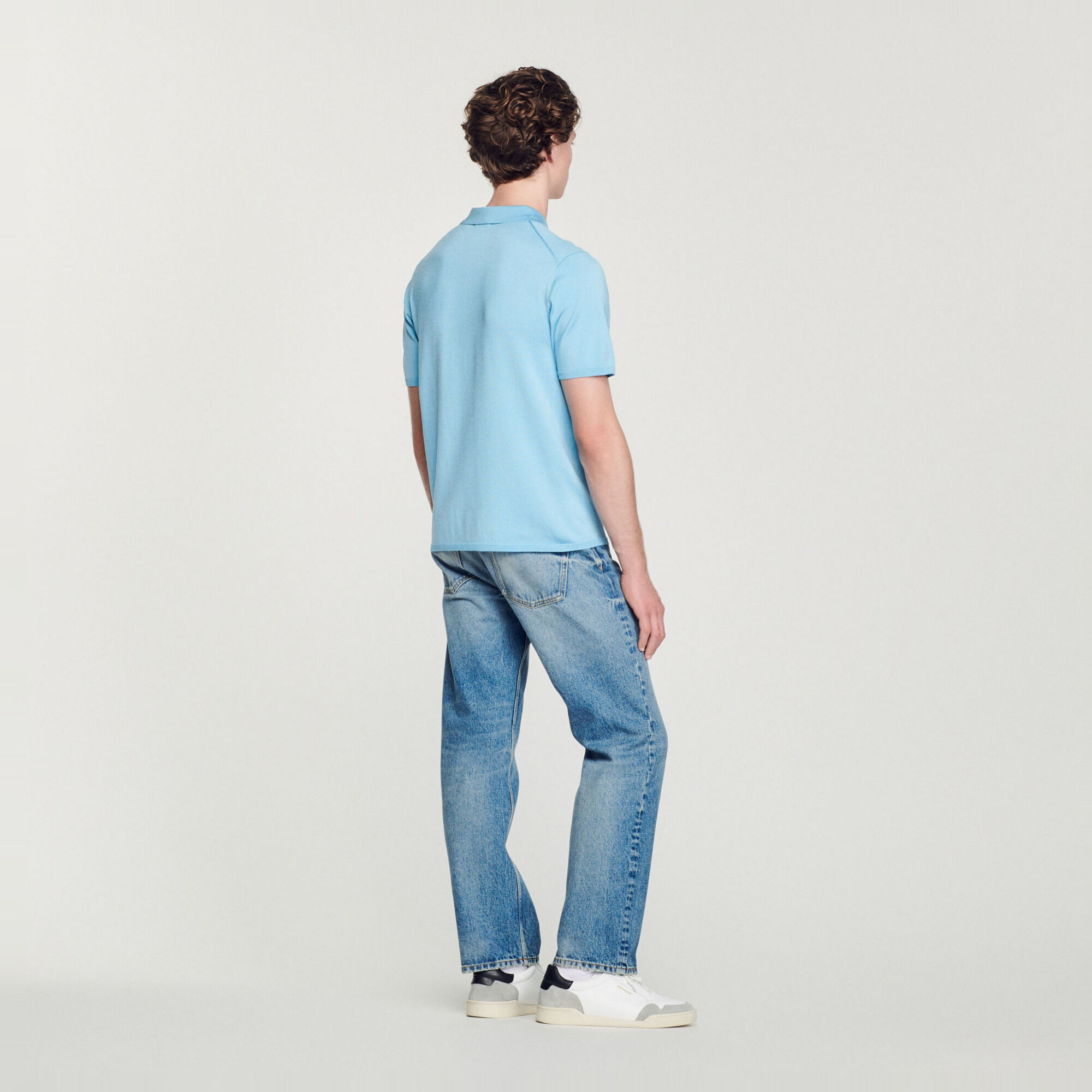 Strick-Poloshirt mit kurzen Ärmeln