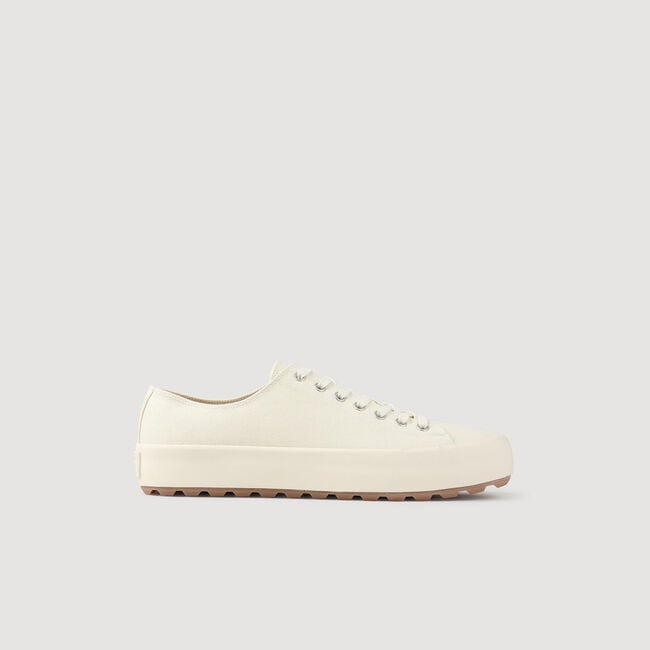 Niedrige Sneakers aus Leinen