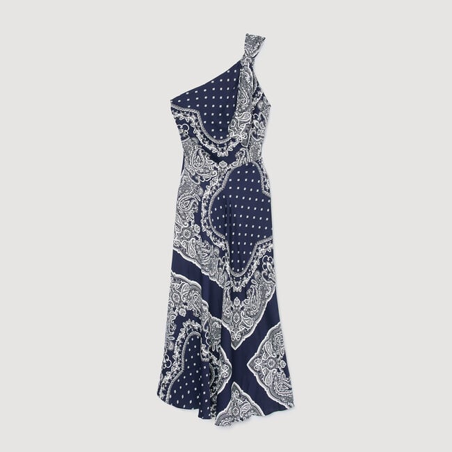 Langes Kleid mit Bandana-Muster