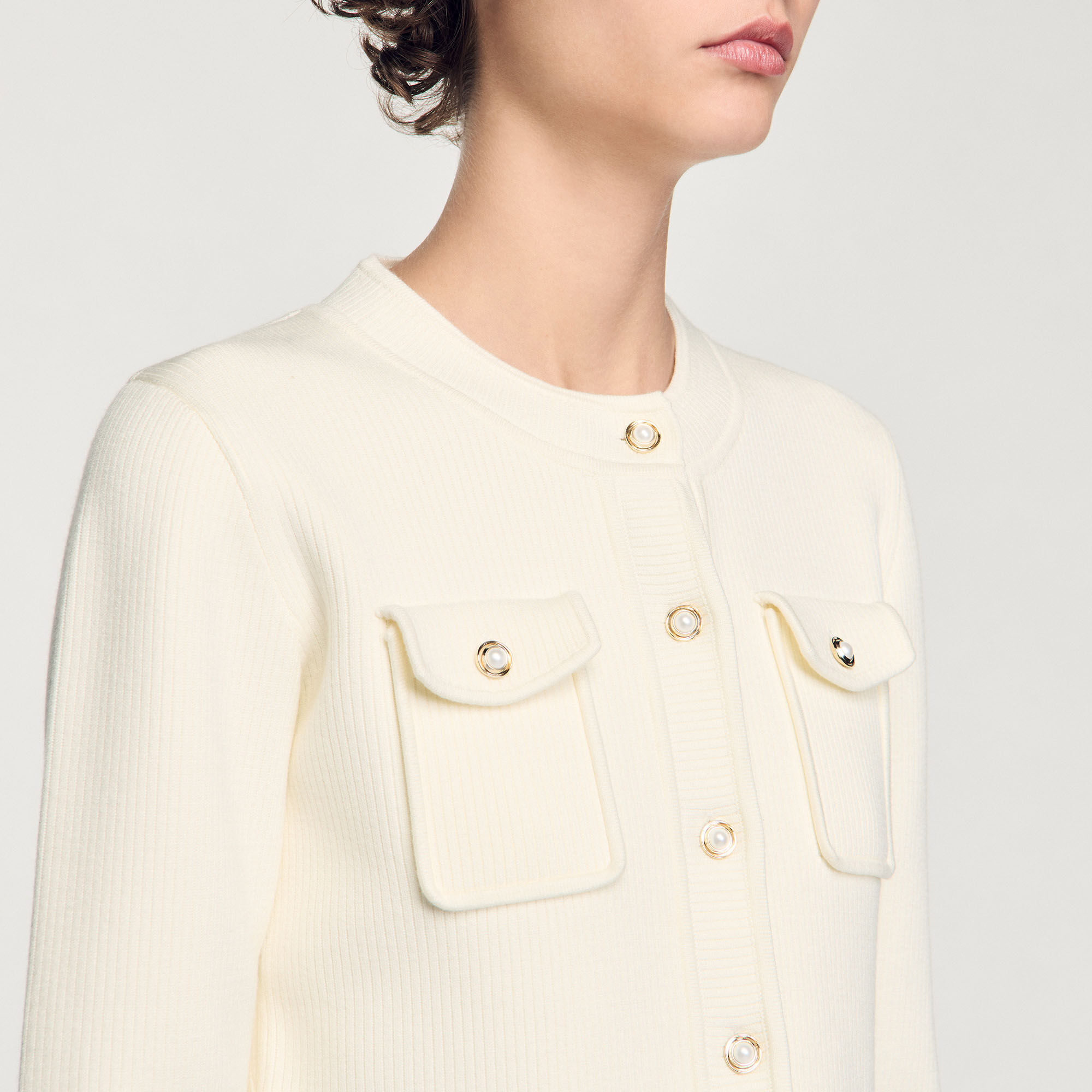 Cardigan aus Rippstrick