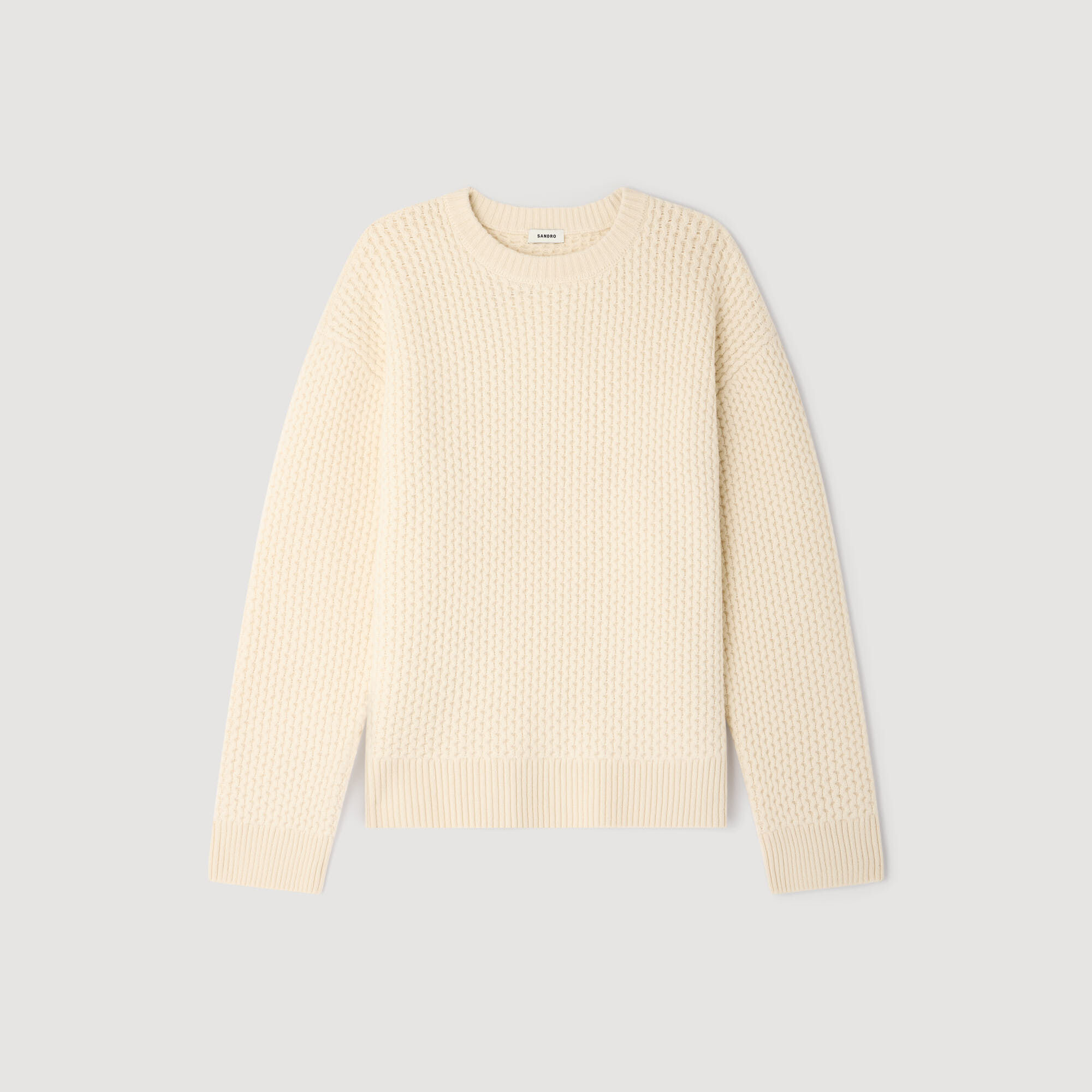 Pullover aus Wolle im Wabenmuster