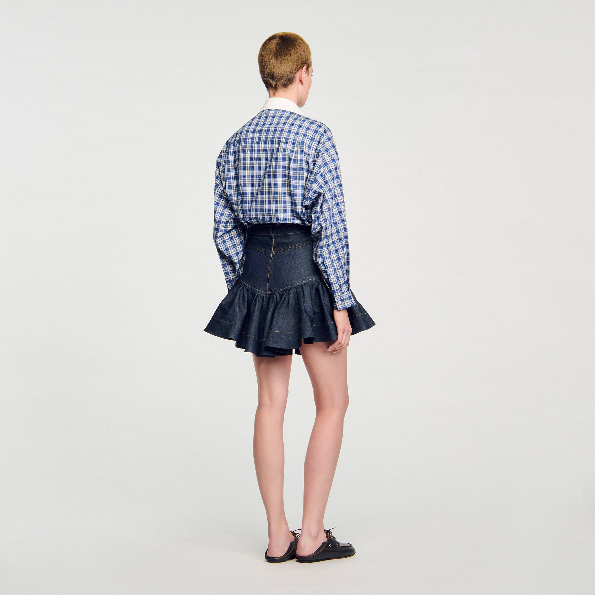 Kurzer Jeansrock mit Volants