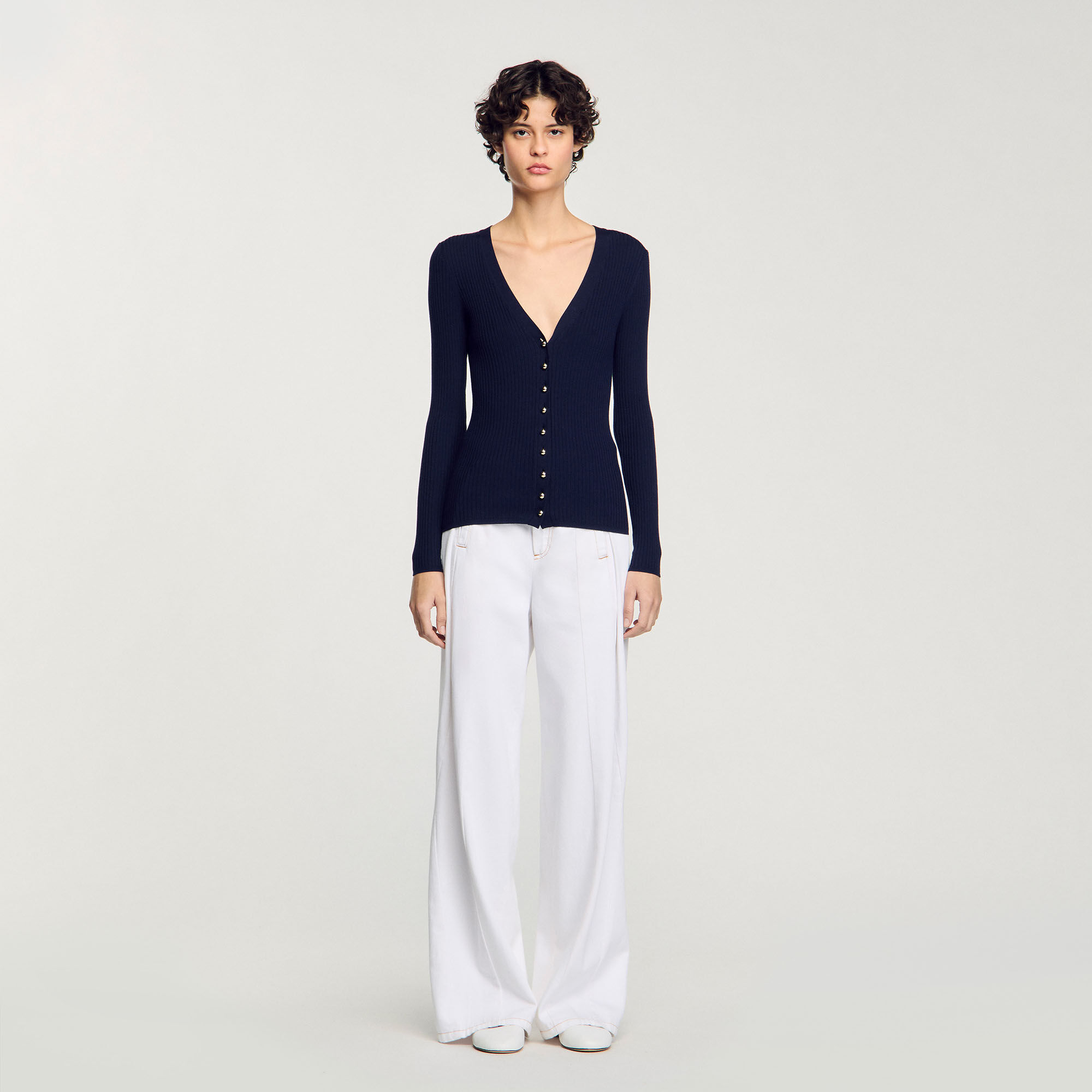 Cardigan aus Rippstrick