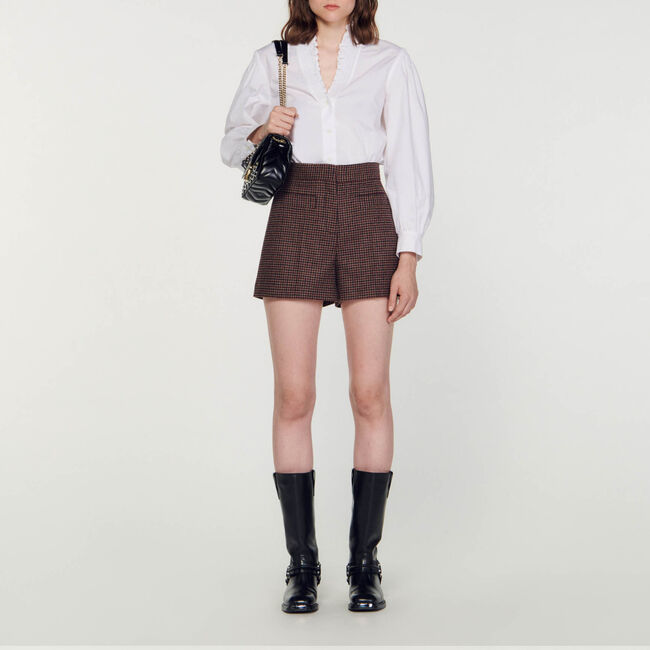 Short mit Hahnentrittmuster