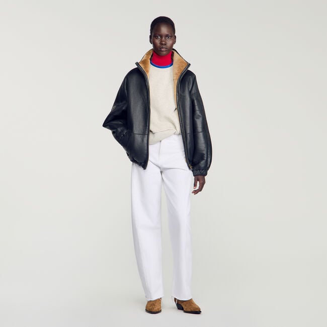 Oversize-Blouson aus Lammfell - Damen | Sandro