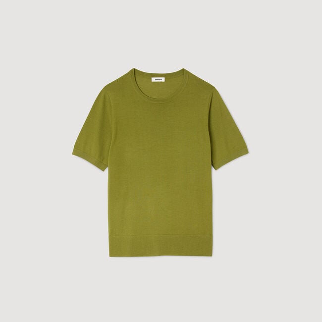 T-Shirt aus fließendem Strickgewebe