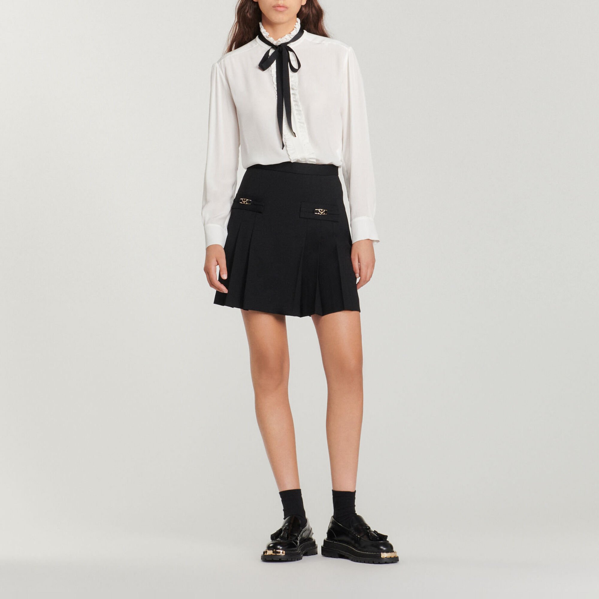 Seidenhemdbluse mit Band