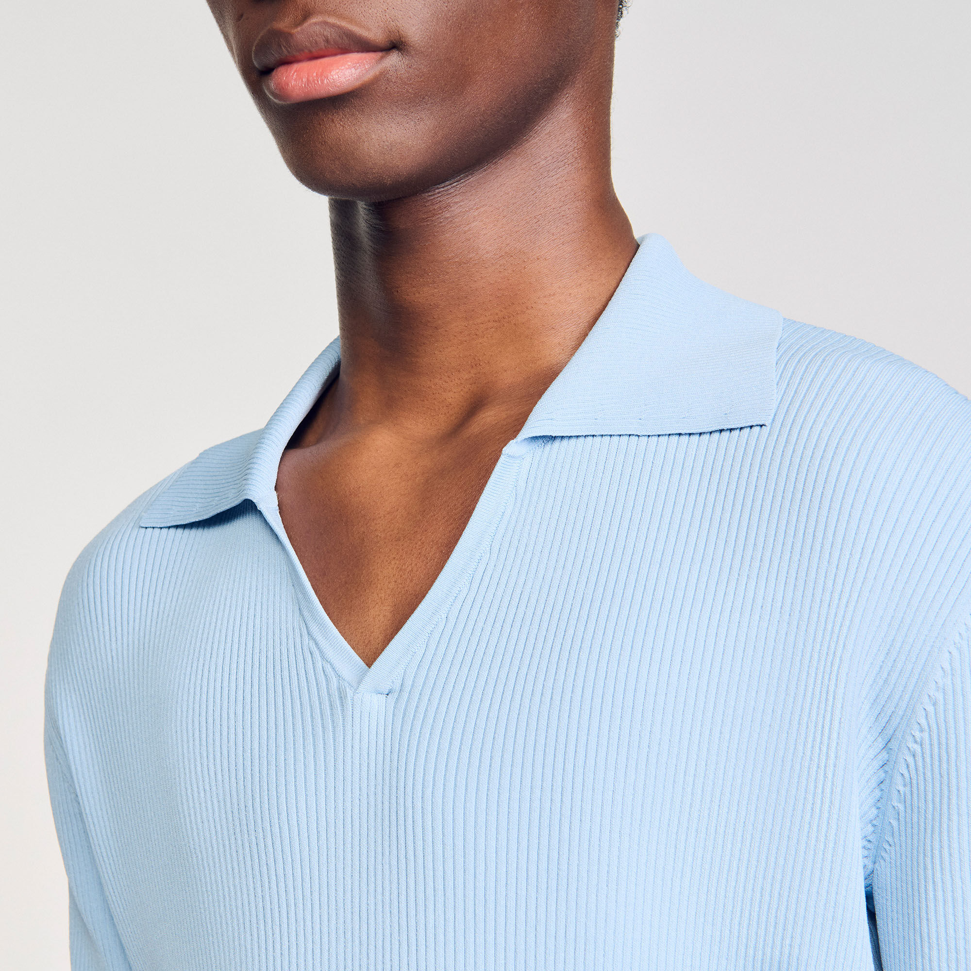 Poloshirt aus Rippstrick