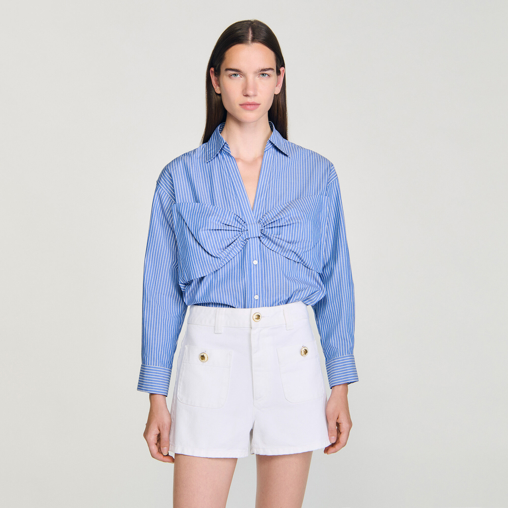 Oversize-Hemd mit Schleife