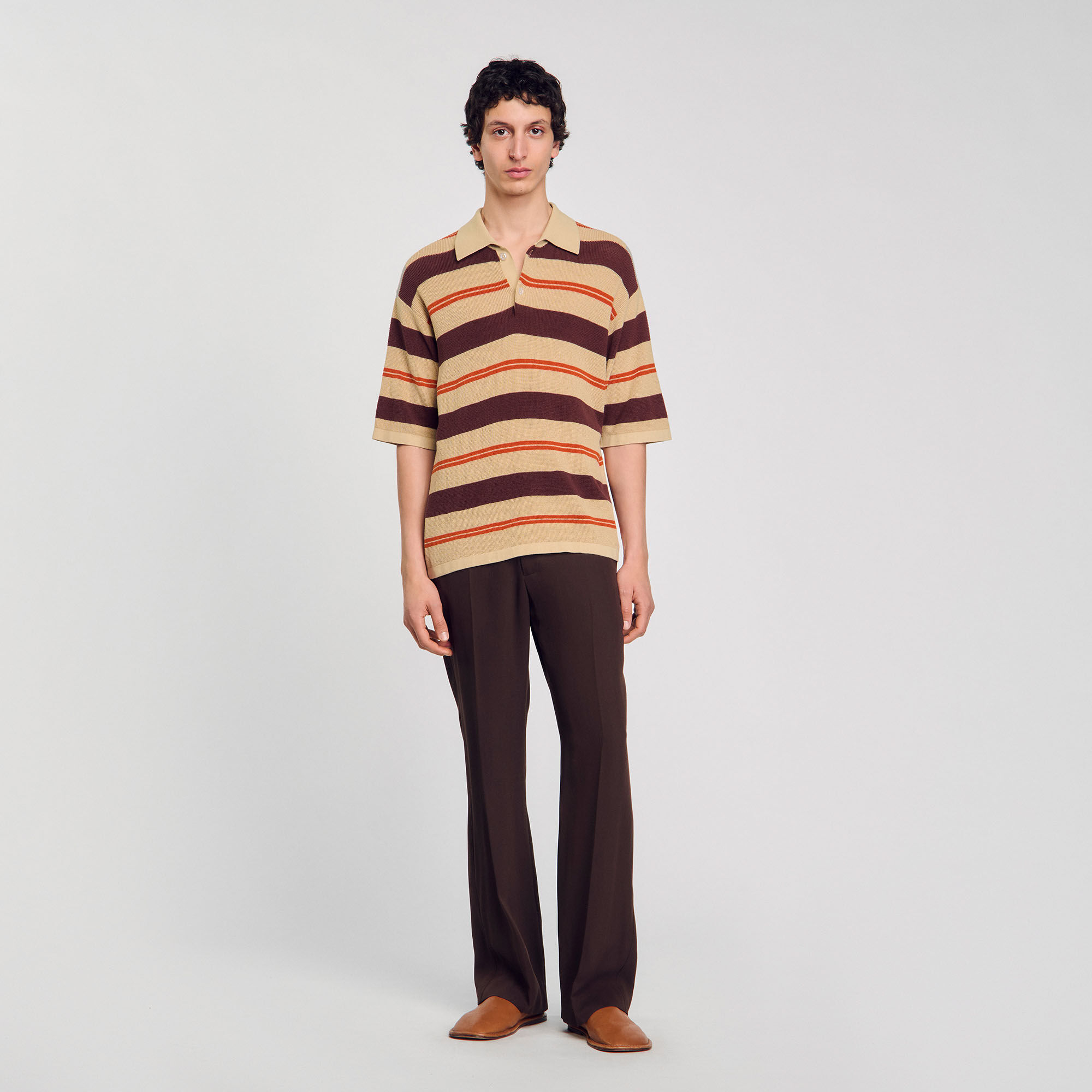 Gestreiftes Poloshirt aus Strick