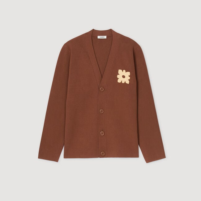 Cardigan mit Blumendetail