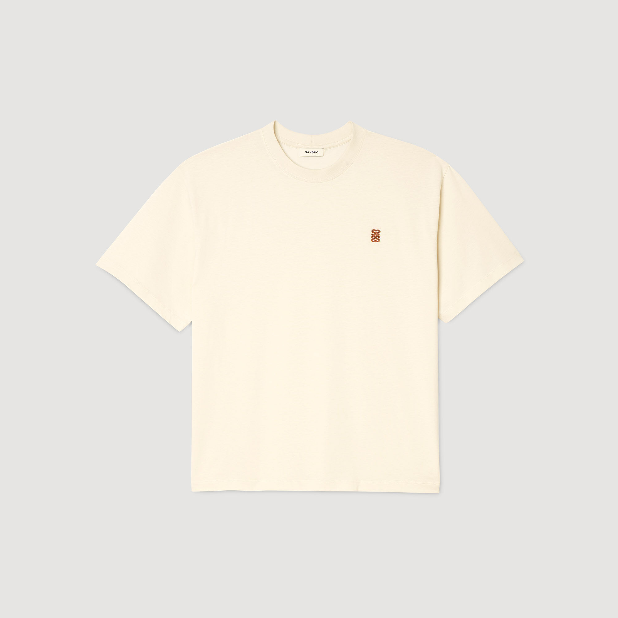 T-Shirt mit Leder-Logo