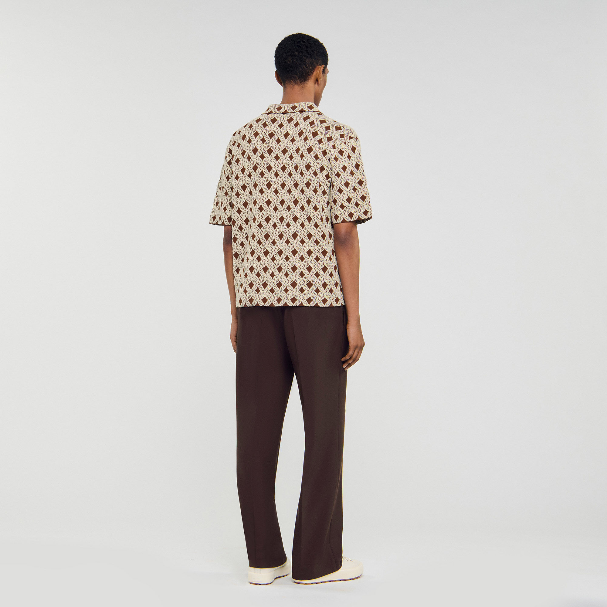 Cardiganhemd mit Seil-Jacquard