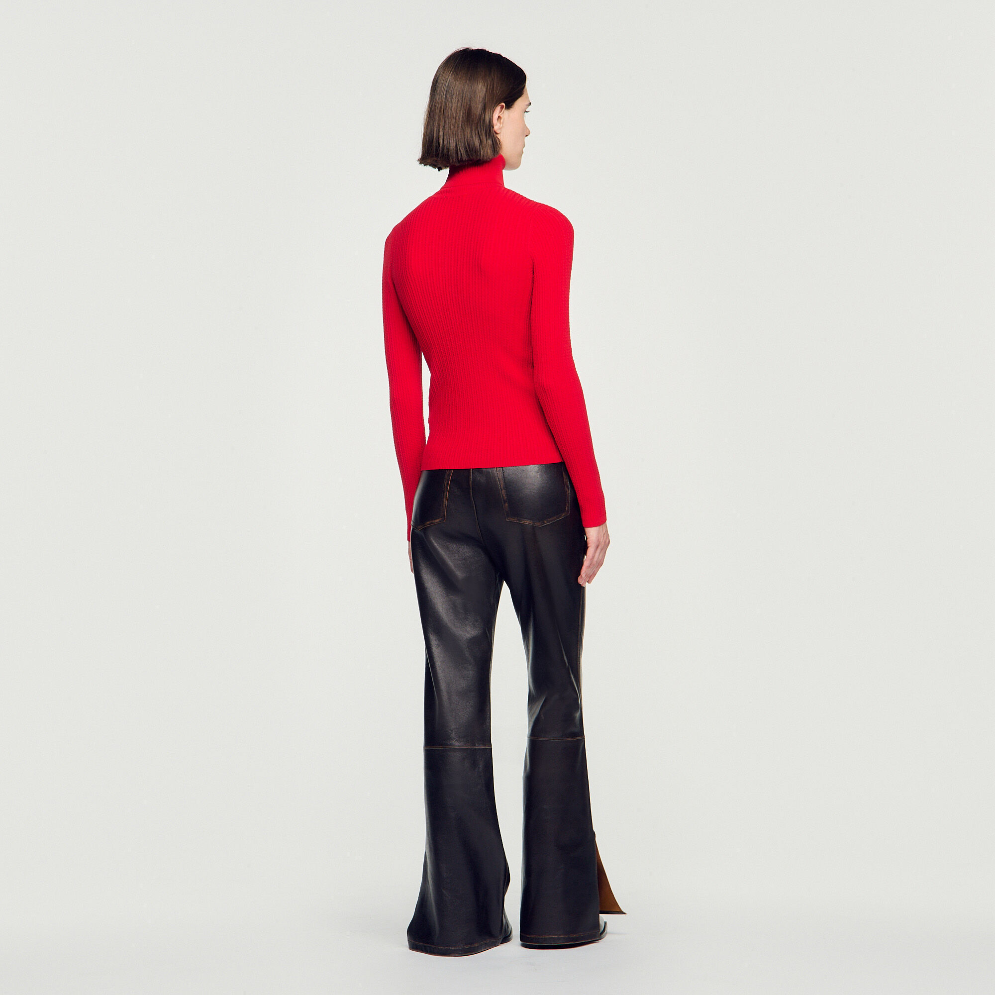 Rollkragenpullover mit Zopfmuster - Damen | Sandro