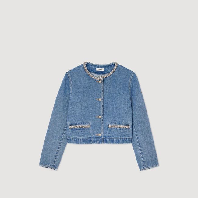 Jeansjacke mit Strass