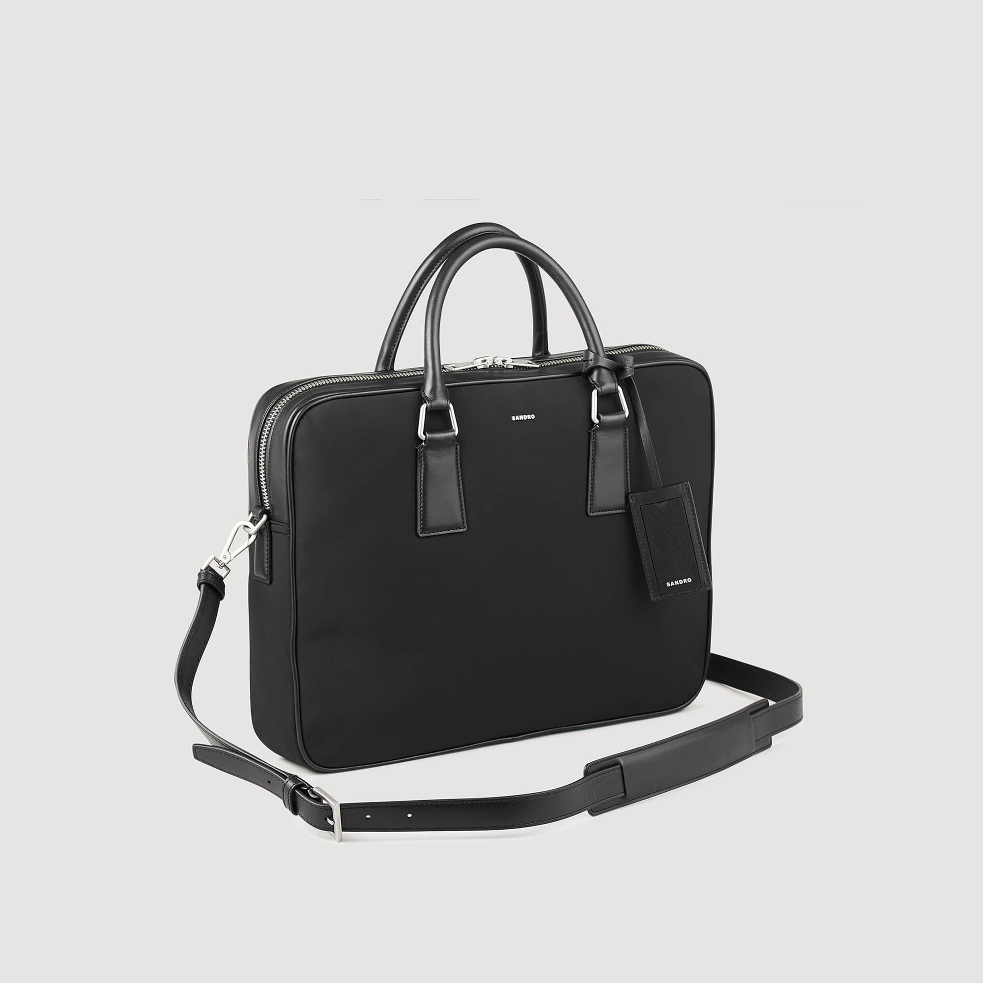 Sandro saffiano leather briefcase sale