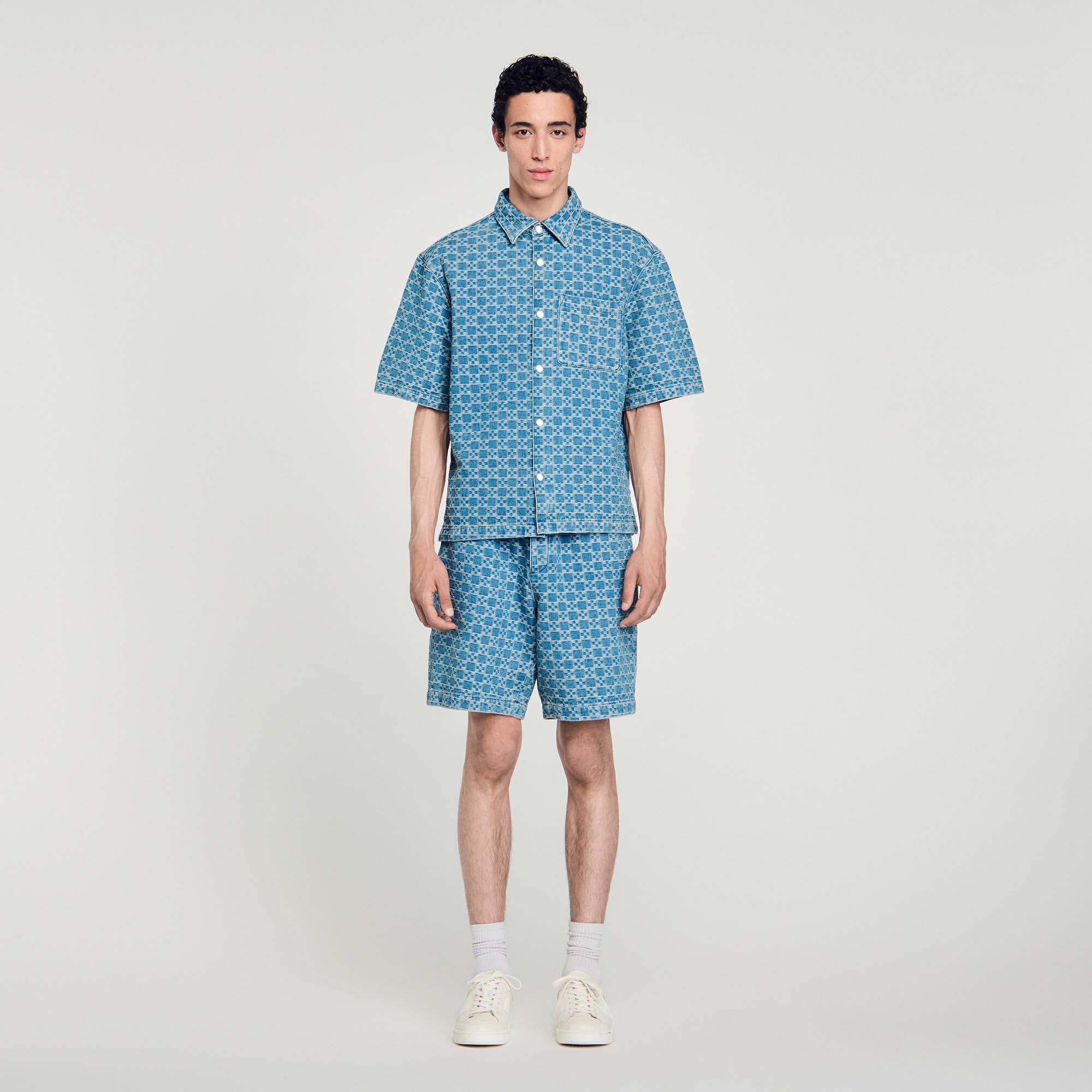 Hemd aus Denim mit Square-Cross-Motiv