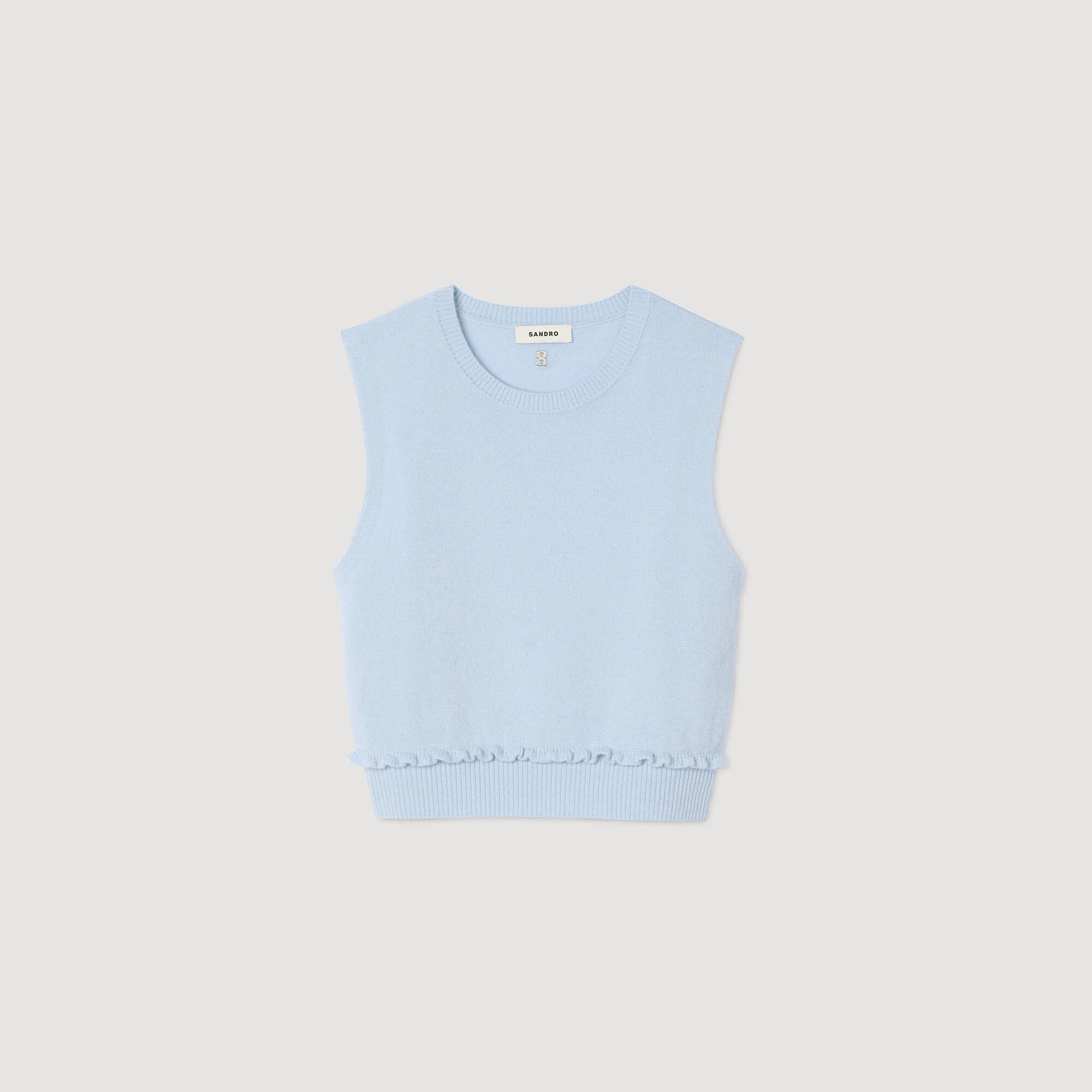 Kurzer Pullover mit Volant