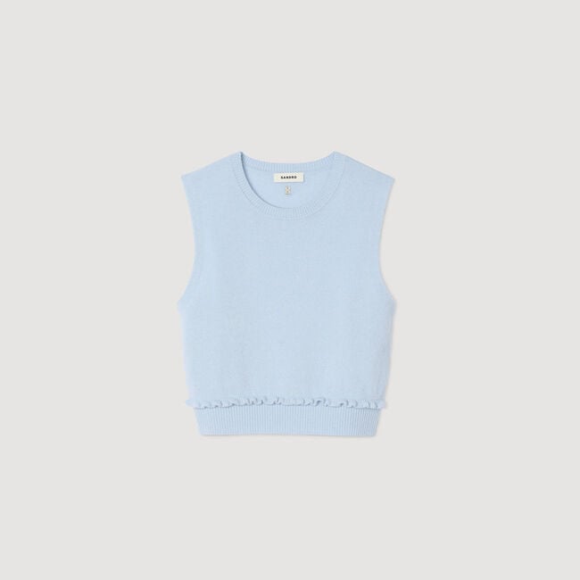 Kurzer Pullover mit Volant