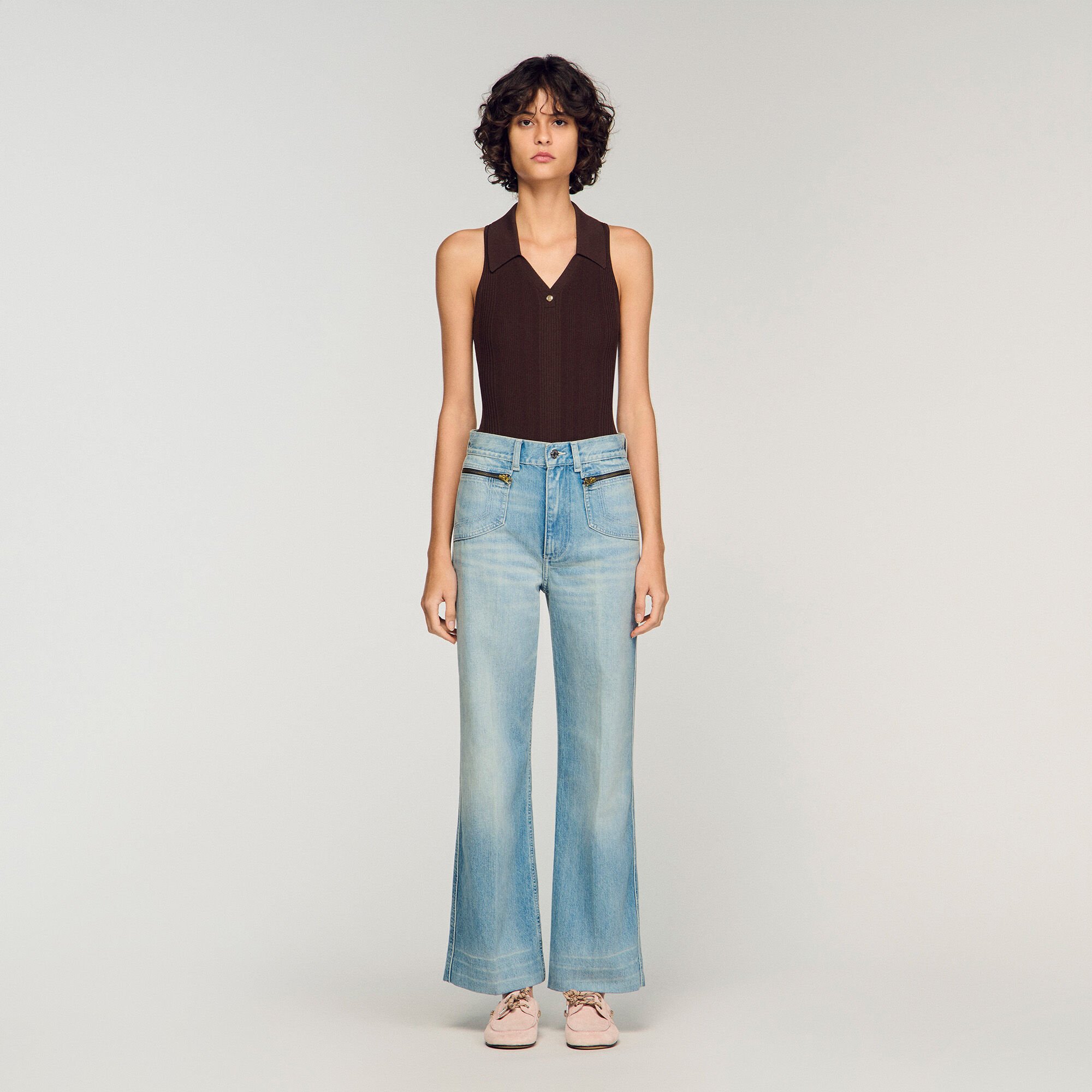 Gerade Jeans aus verwaschenem Denim