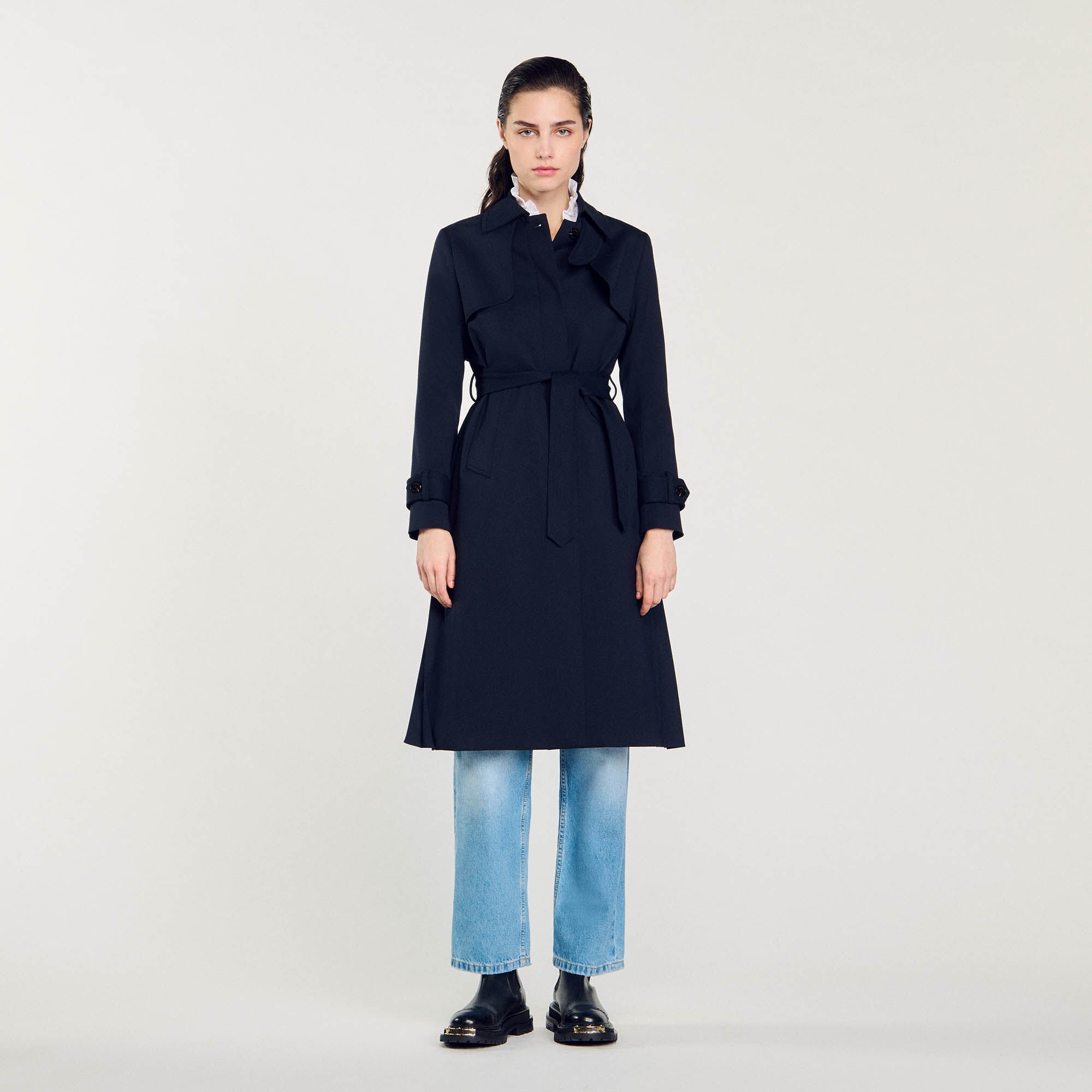 Trenchcoat mit Plissierungen
