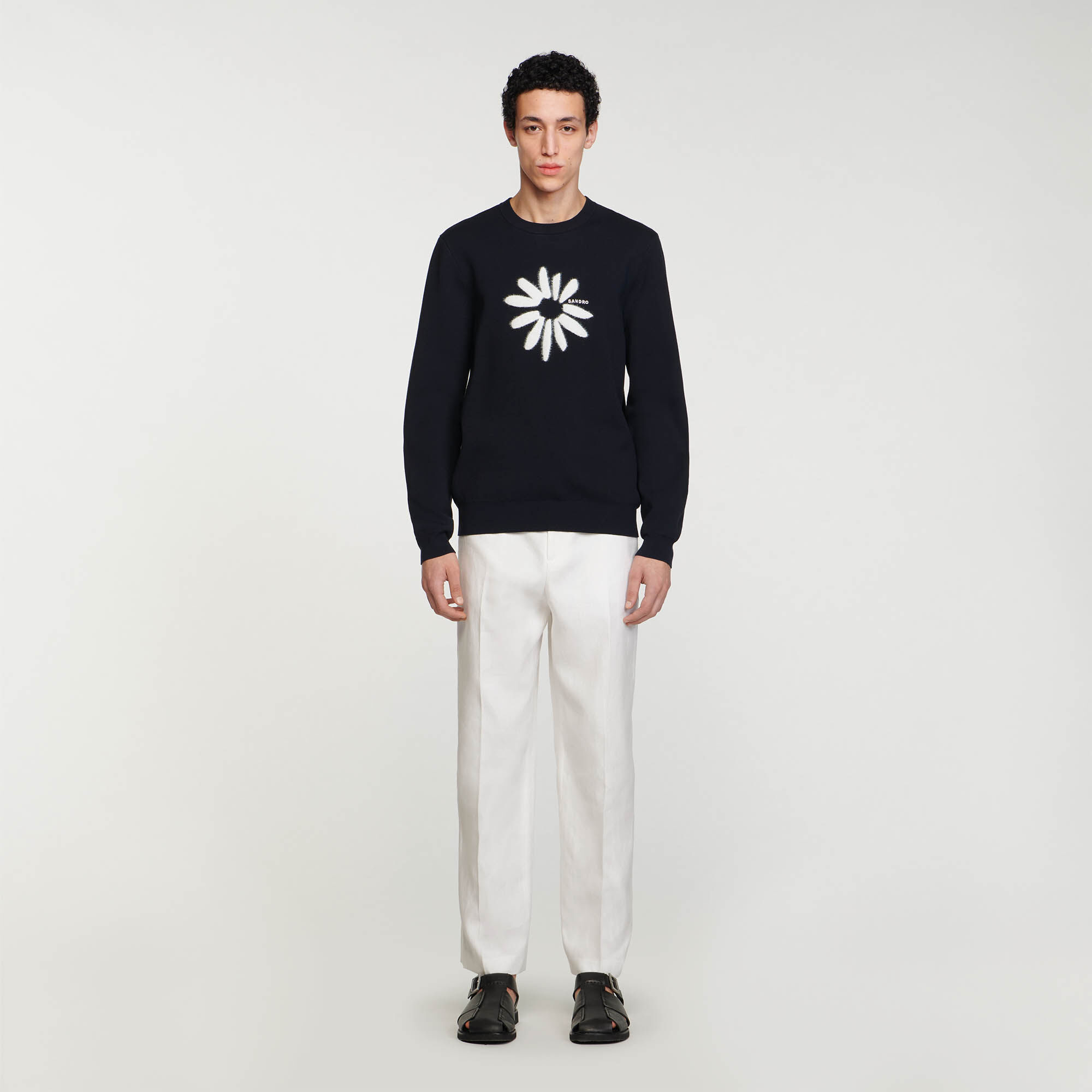 Pullover mit Jacquard Blumenmotiv