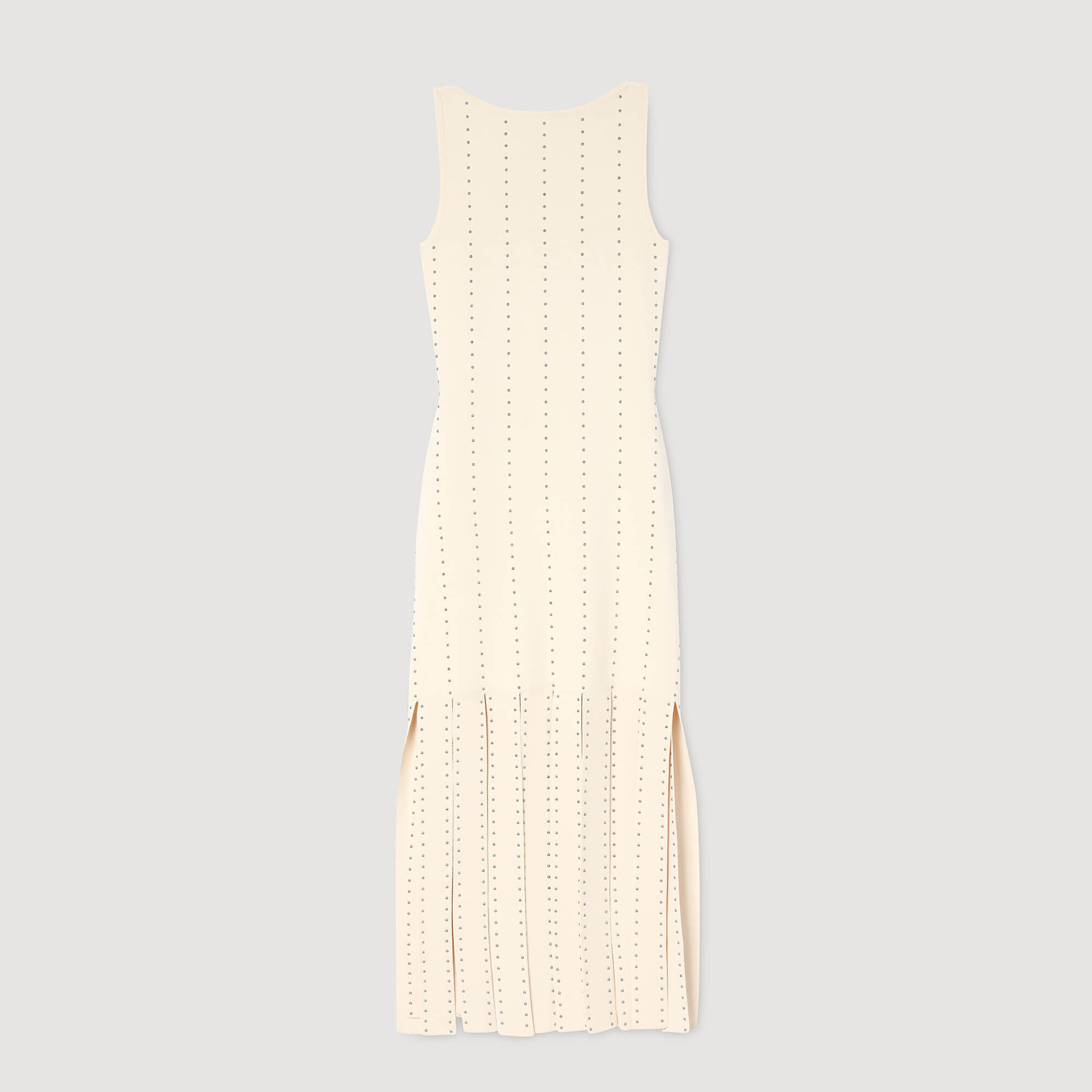 Langes Strickkleid mit Fransen