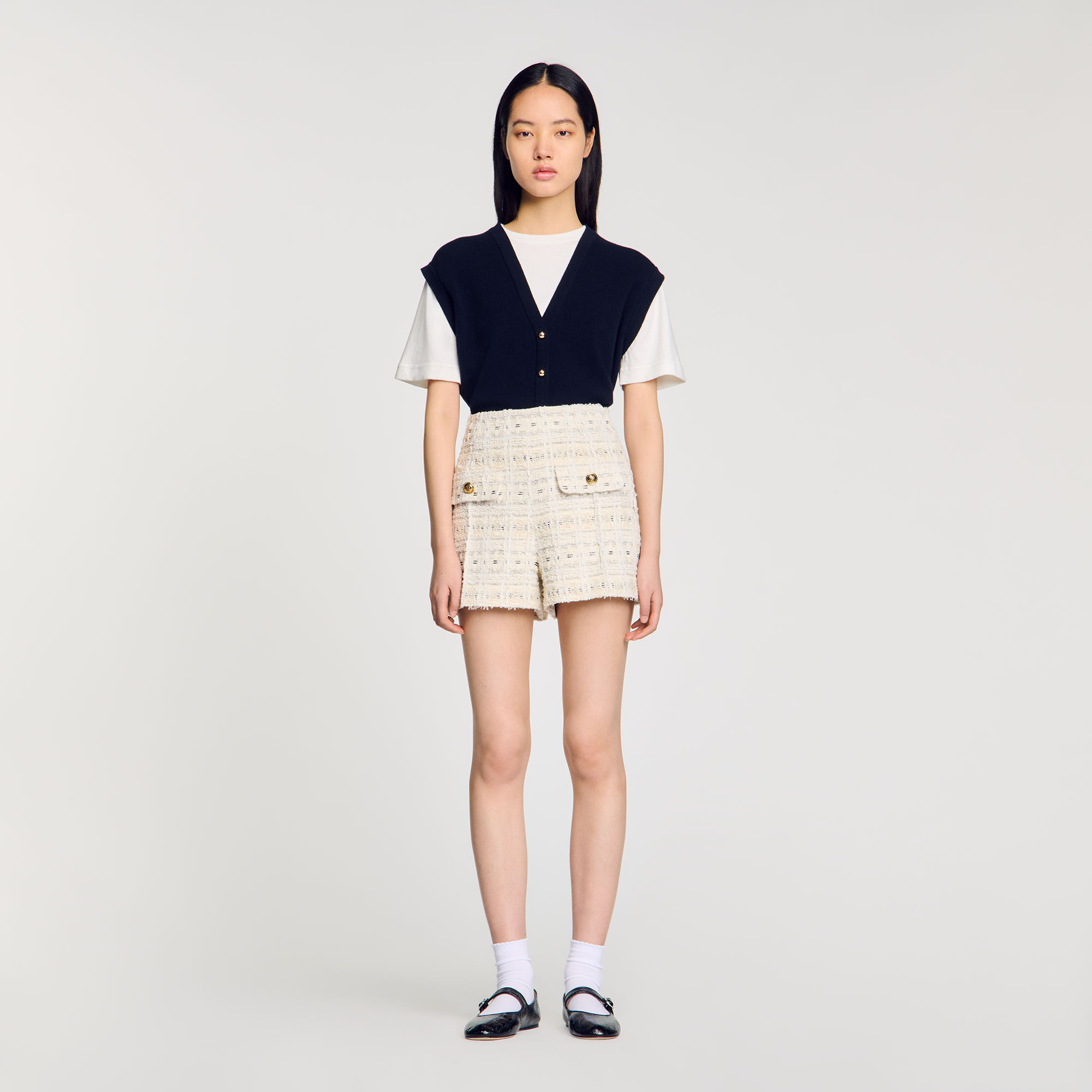 Shorts aus dekorativem Tweed