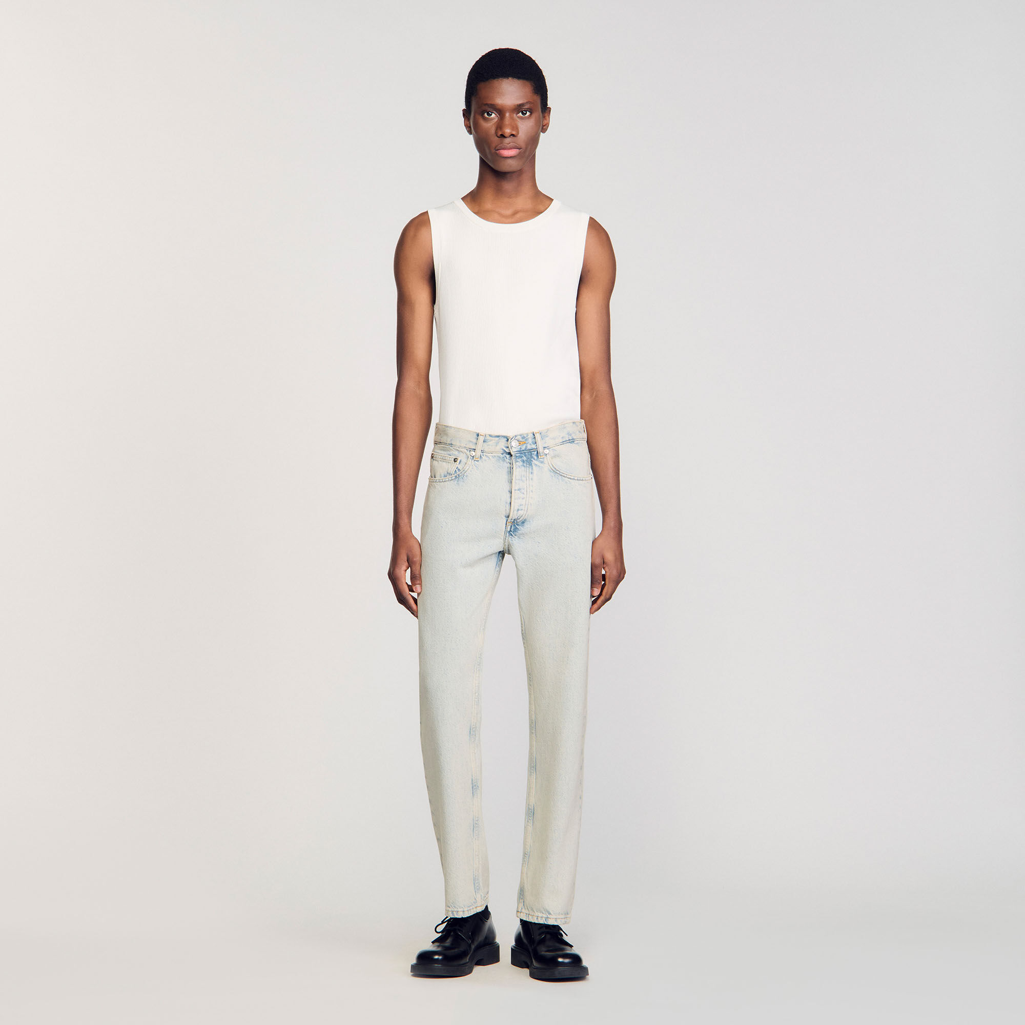 Verwaschene Regular-Fit-Jeans