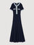 Midi-Kleid aus Strick und Denim