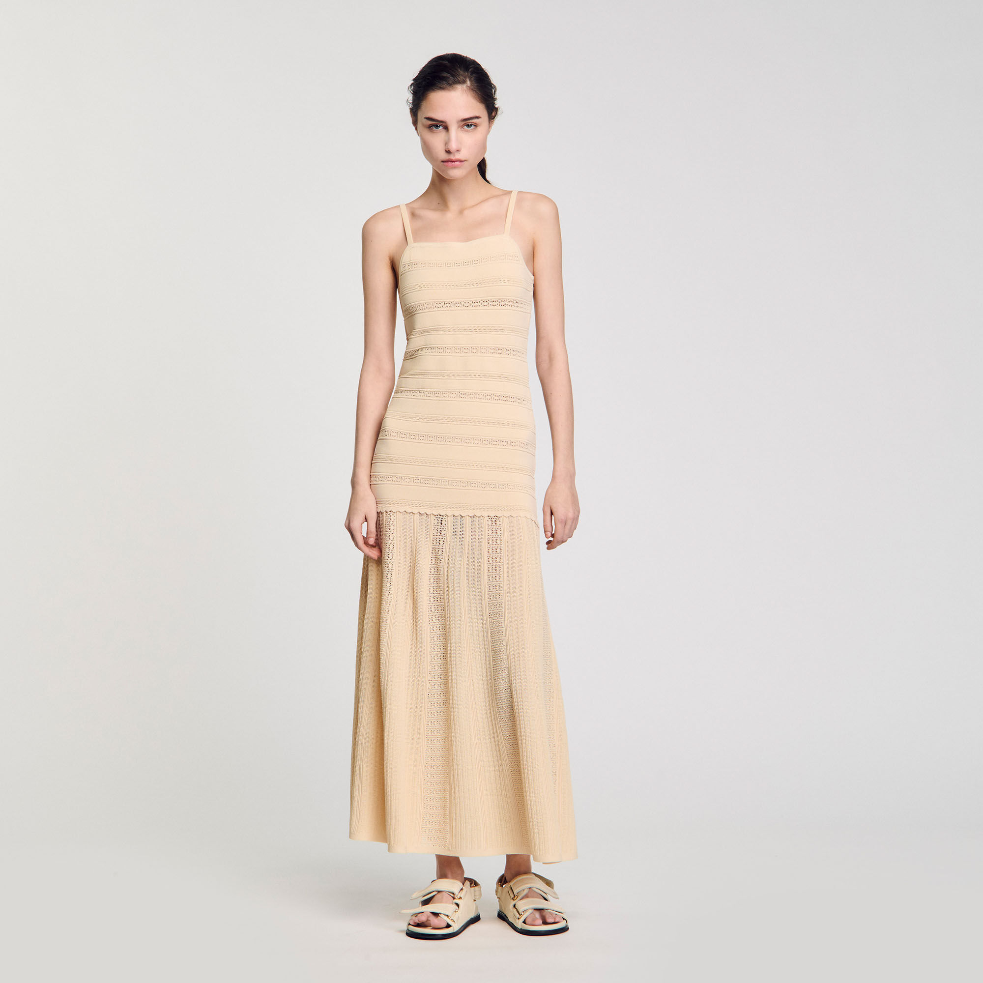 Langes Strickkleid