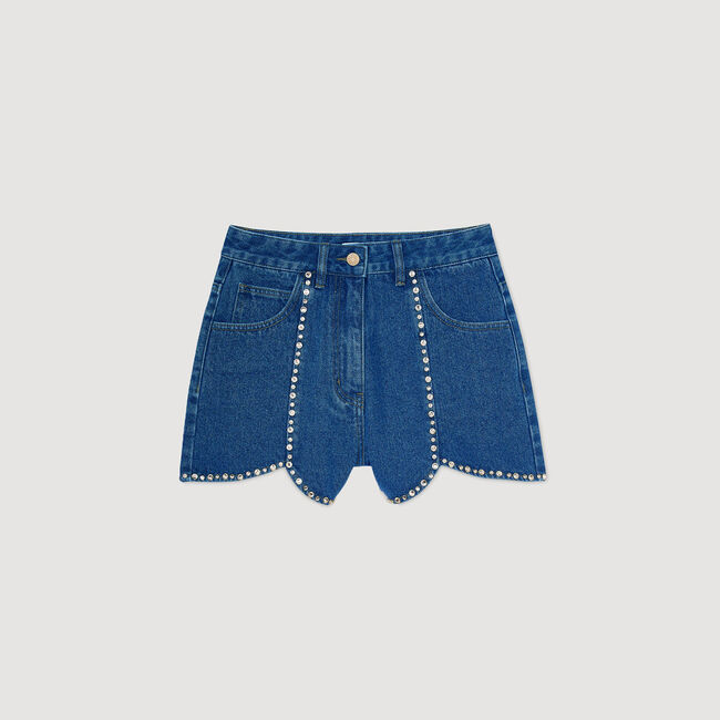 Jeansshorts mit Strass