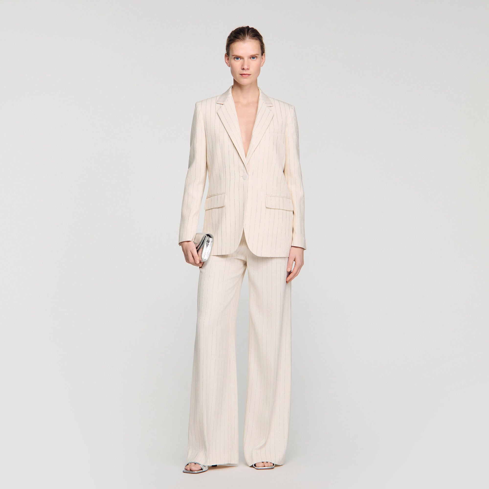 Gestreifter taillierter Blazer
