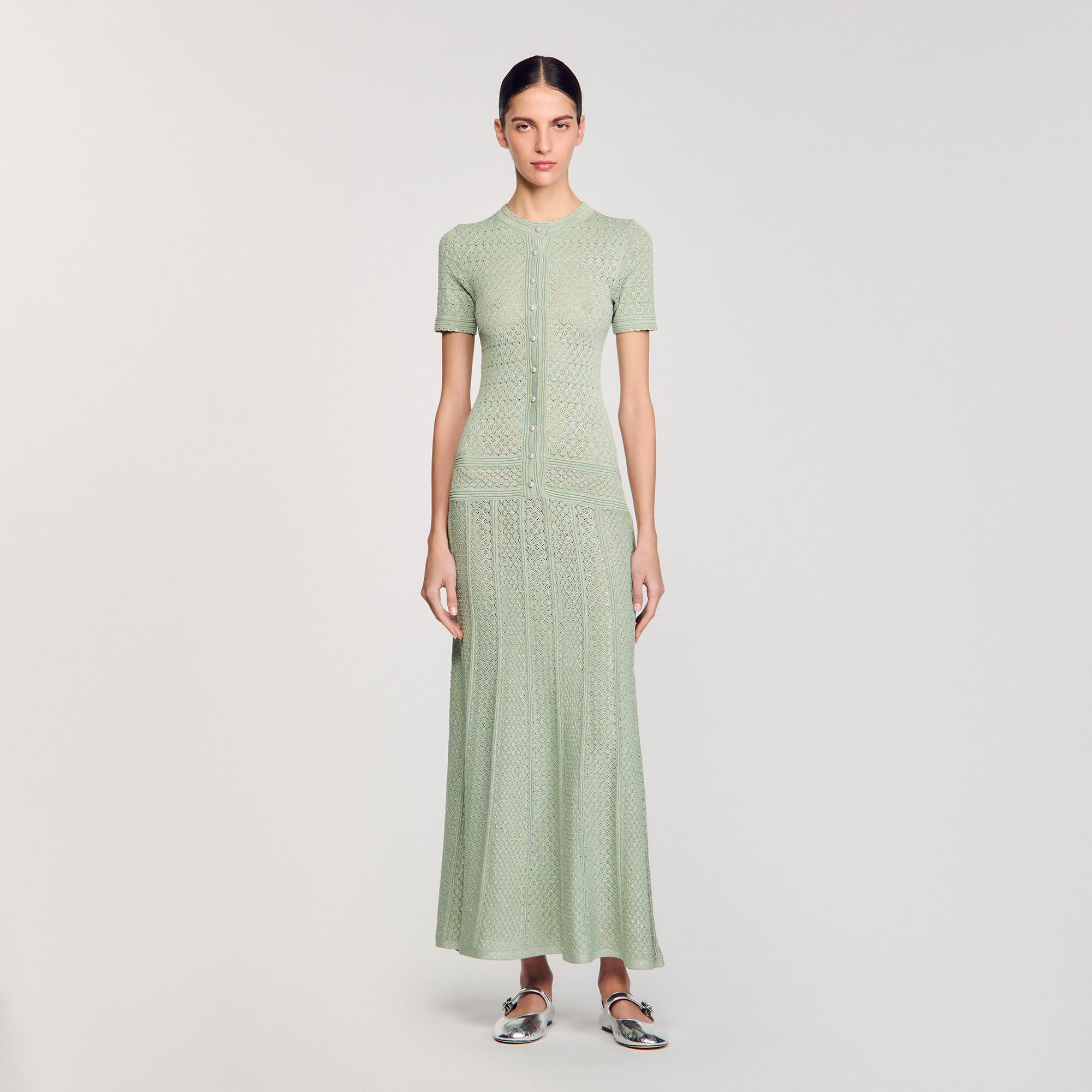 Langes Strickkleid