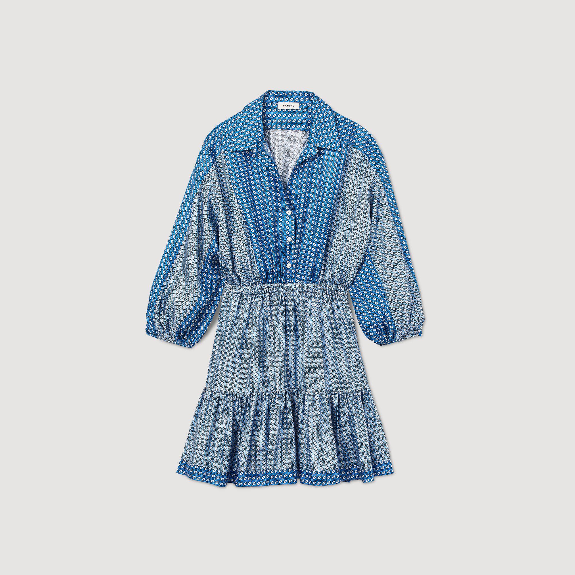 Kurzes Kleid mit Krawatten-Print