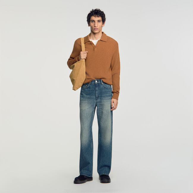 Verwaschene Baumwoll-Baggy-Jeans