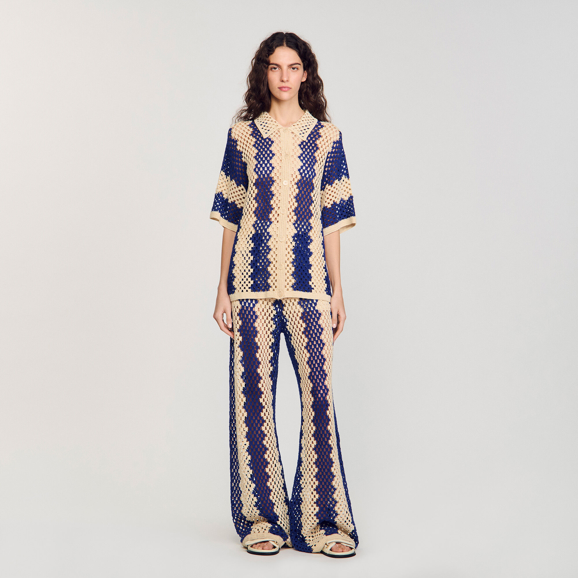 Zweifarbiger Cardigan aus Strick