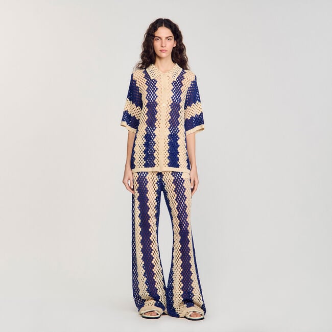 Zweifarbiger Cardigan aus Strick