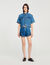 Shorts aus Denim mit Volants