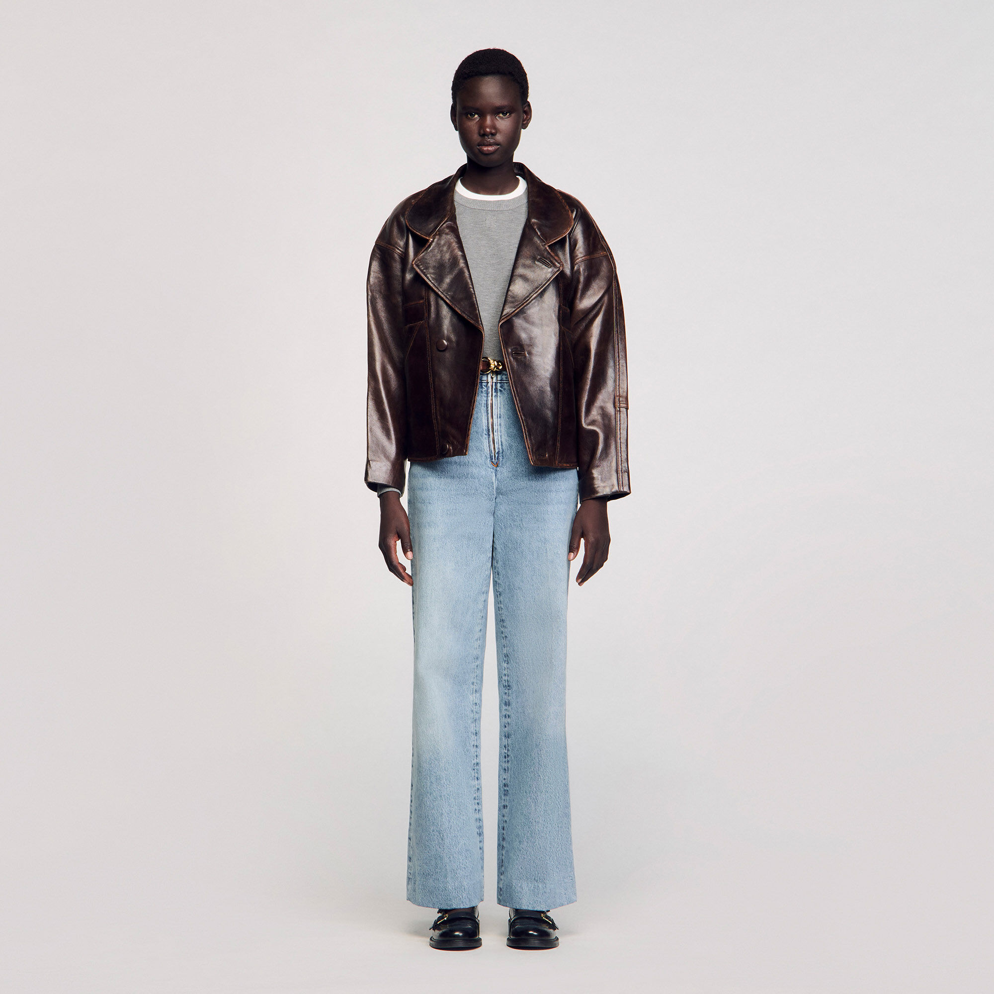 Oversize-Lederjacke
