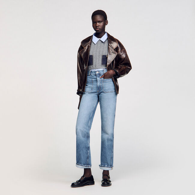 Verwaschene Flared Jeans