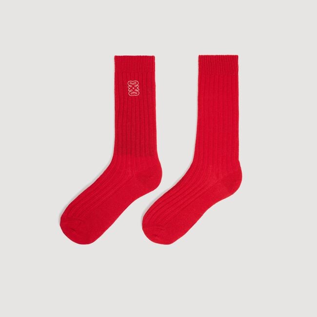 Gerippte Socken mit Logo - Damen | Sandro
