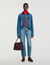 Blouson aus Denim mit Lederkragen