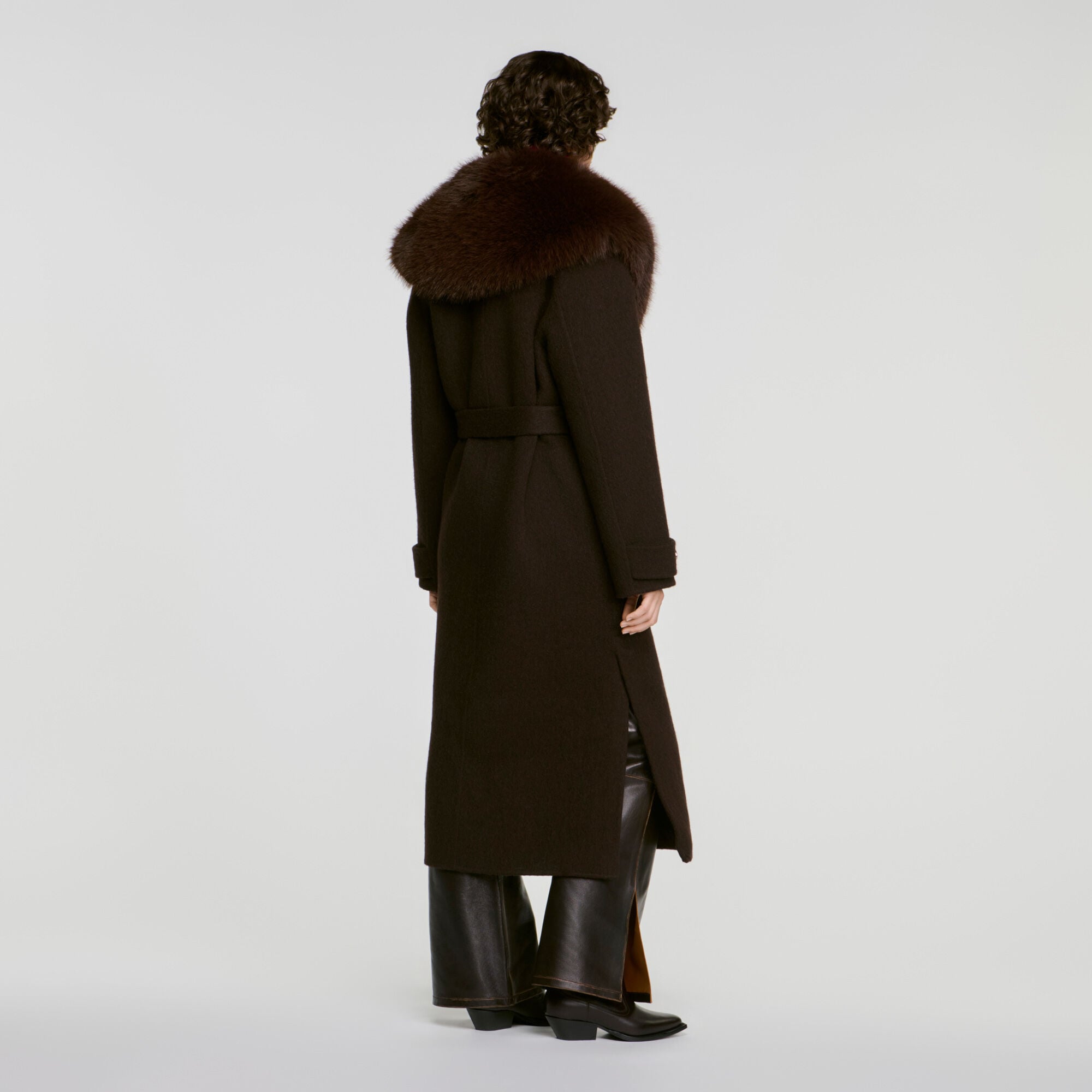 Mantel mit Lammfellkragen - Damen | Sandro