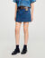 Kurzer Rock aus Denim und Leder