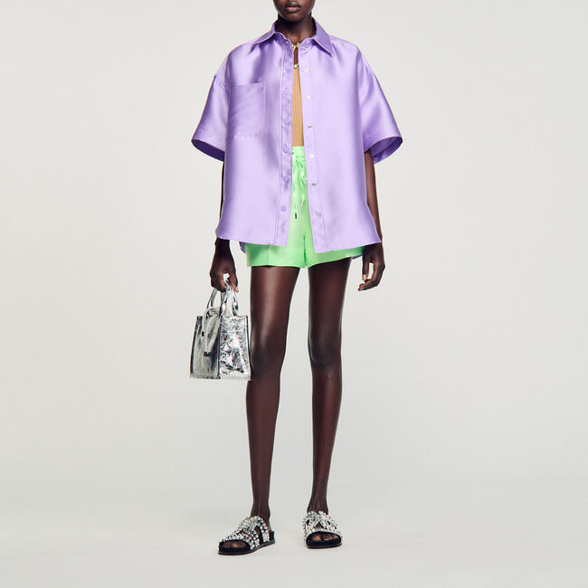 Oversize-Bluse aus Satin