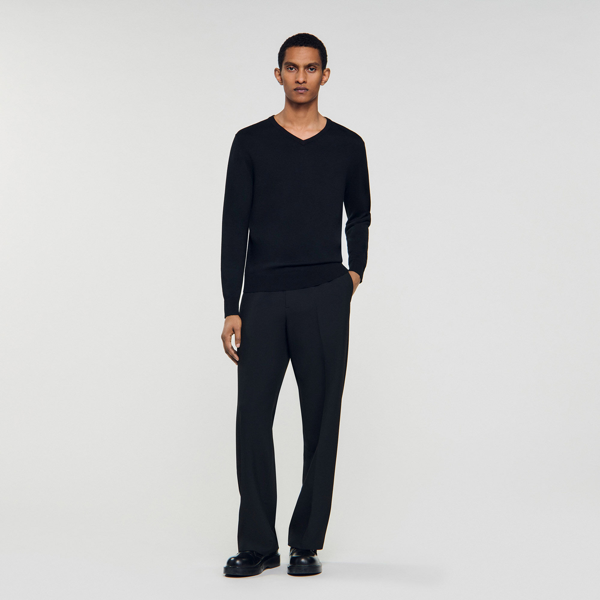 V-Ausschnittpullover aus Wolle