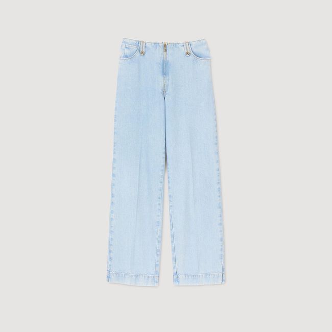 Weite Jeans aus verwaschenem Denim