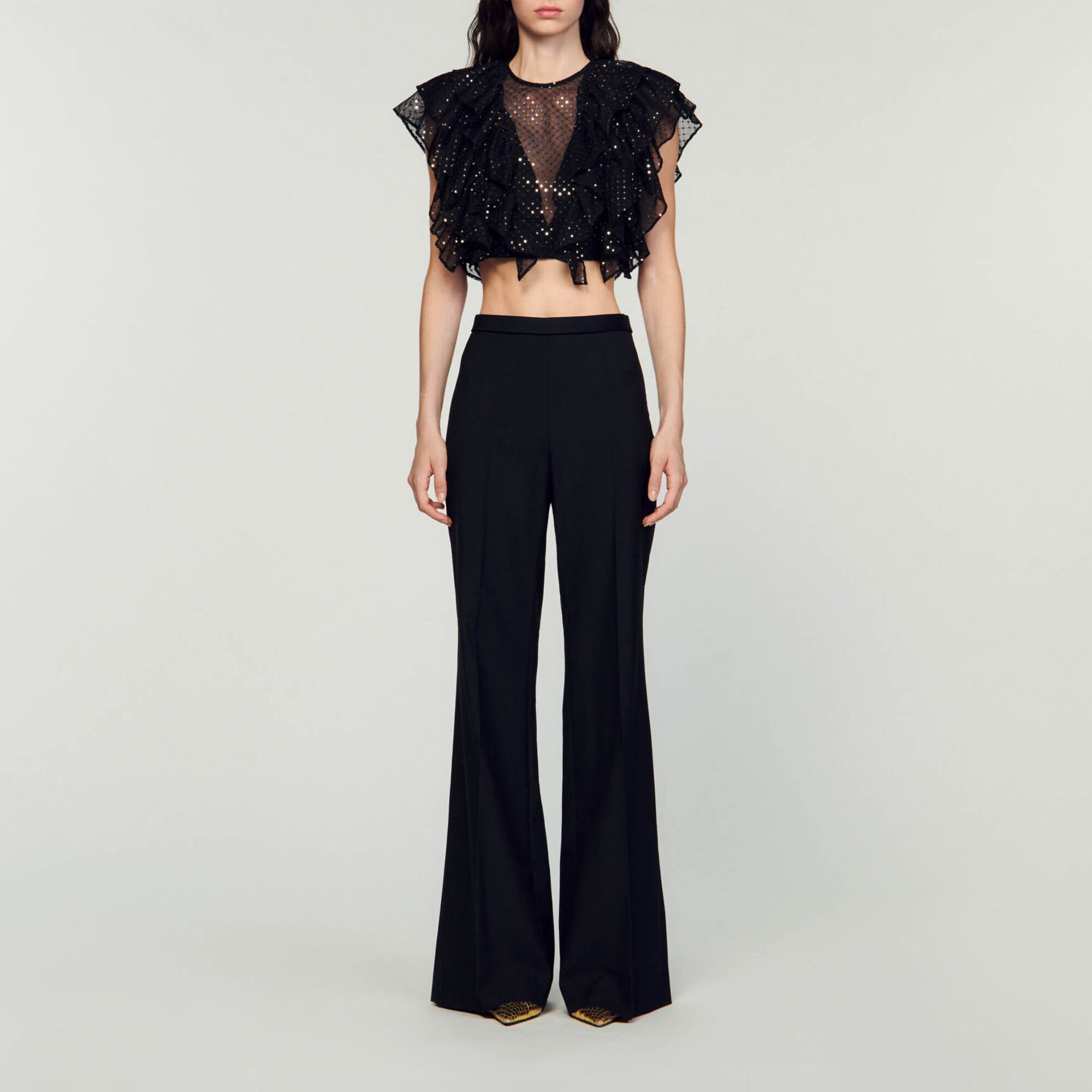 Kurzes Rüschenoberteil